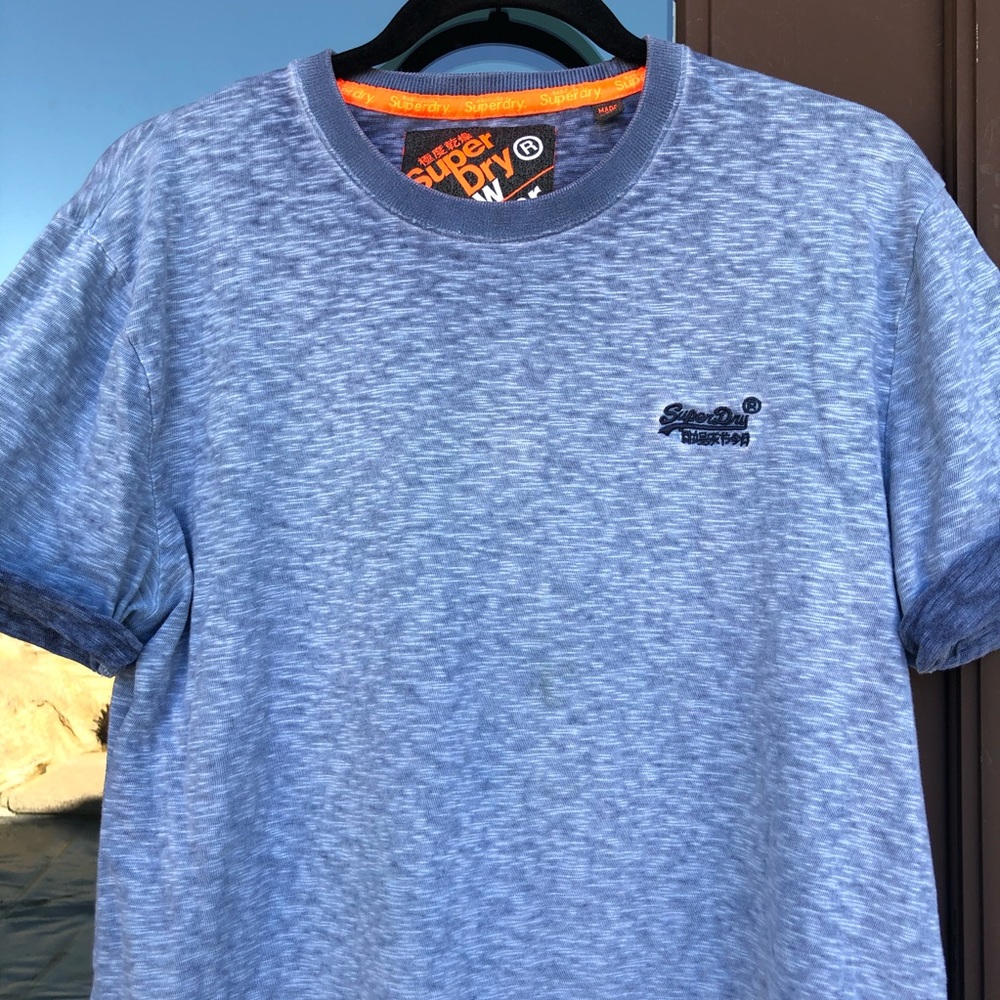 SUPERDRY Low Roller Light Blue T-Shirt XL